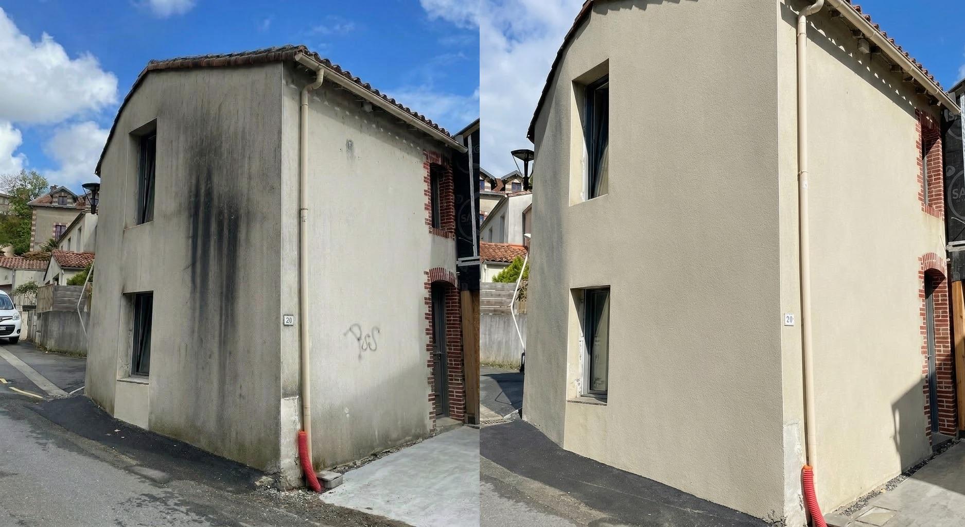 nettoyage mur clisson avant après