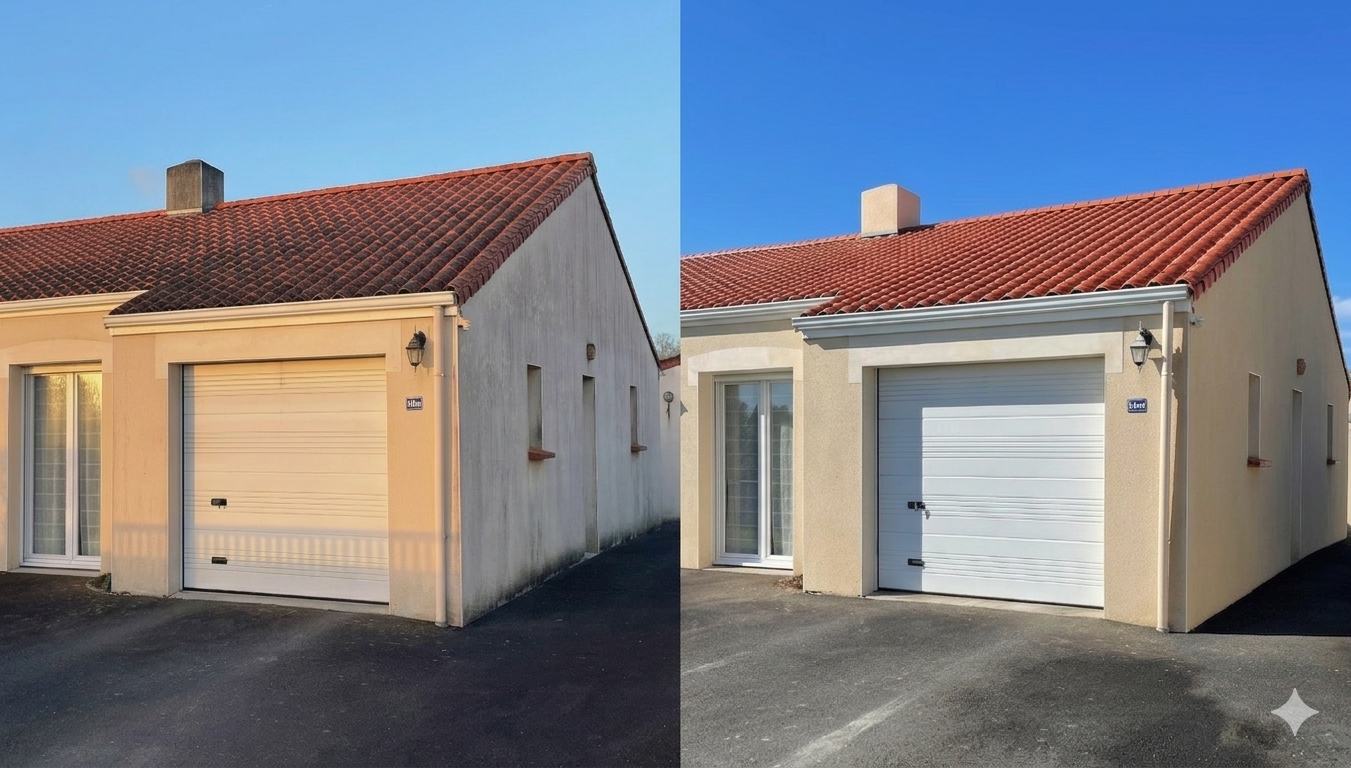 nettoyage toiture cholet avant après